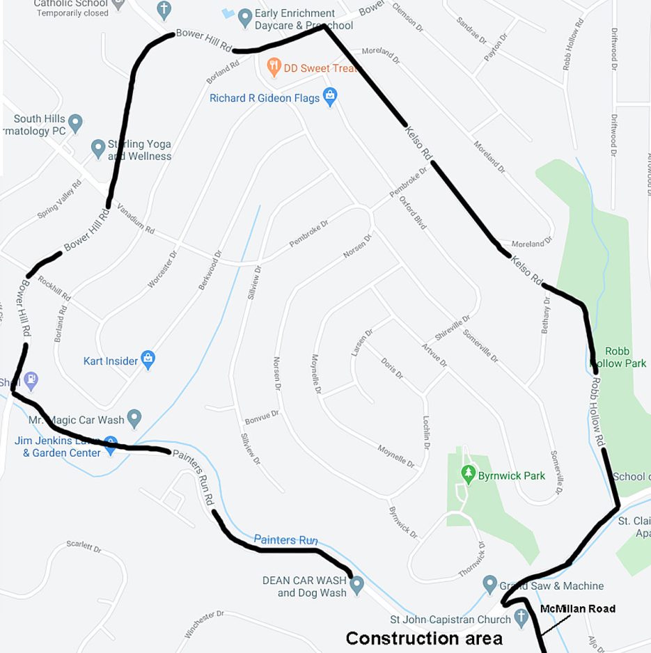 Part of Painters Run Road to close for at least a week in Upper St
